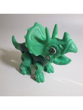 DIY Stem Dinosaur Toy Adjustable Joints Removable Parts Green Triceratops Play